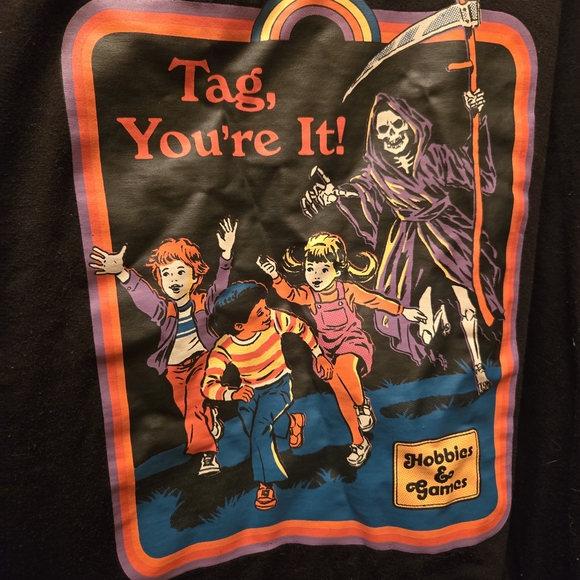 Y2K Horror Graphic T-Shirt “Tag, You’re It!” | Oversized Fit | XL - Picture 3 of 5